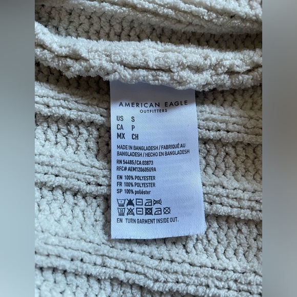 American Eagle Sweater Cowl Neck Small Crop Top Cozy Knit Shirt Long Sleeve Tops - Picture 4 of 6